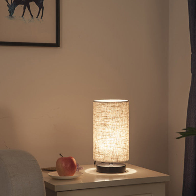 Traditional Japanese Cylinder Iron Table Lamp - 1-Light for Living Room Decor