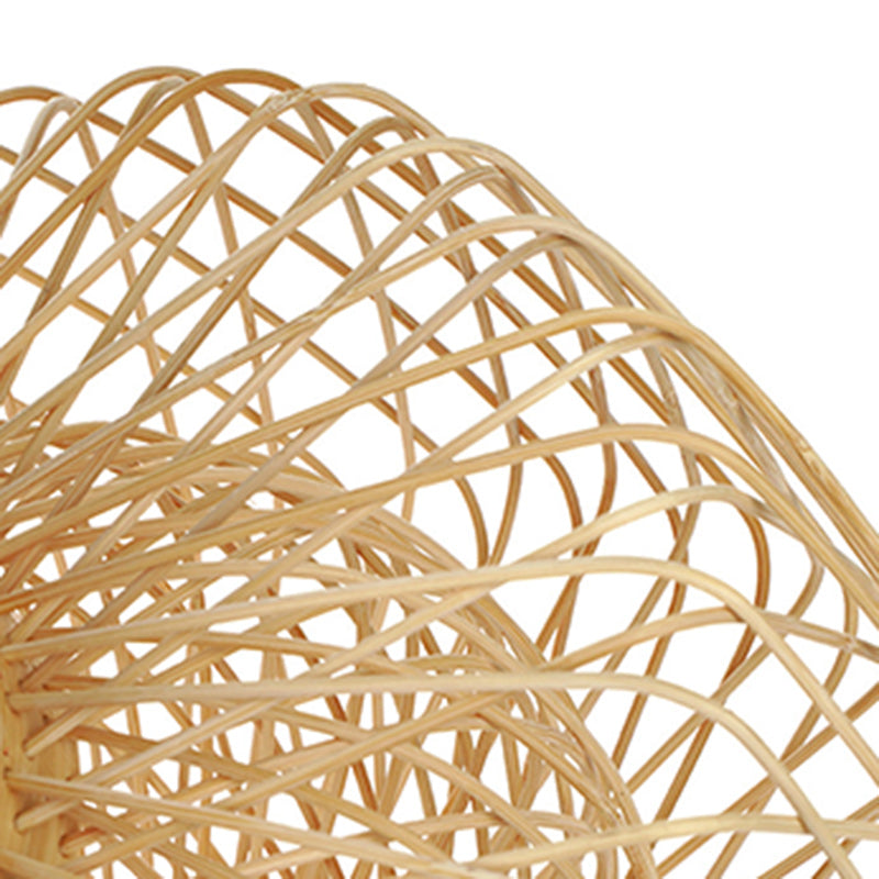Traditional Chinese Rattan Semi-Flush Mount Ceiling Light for Living Room