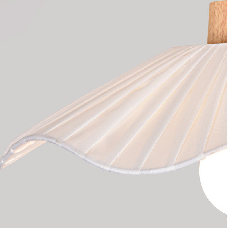 Contemporary Coastal Wave Wood Semi-Flush Mount Light for Living Room