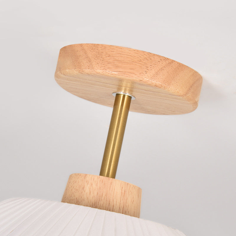 Contemporary Coastal Wave Wood Semi-Flush Mount Light for Living Room