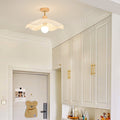 Contemporary Coastal Wave Wood Semi-Flush Mount Light for Living Room