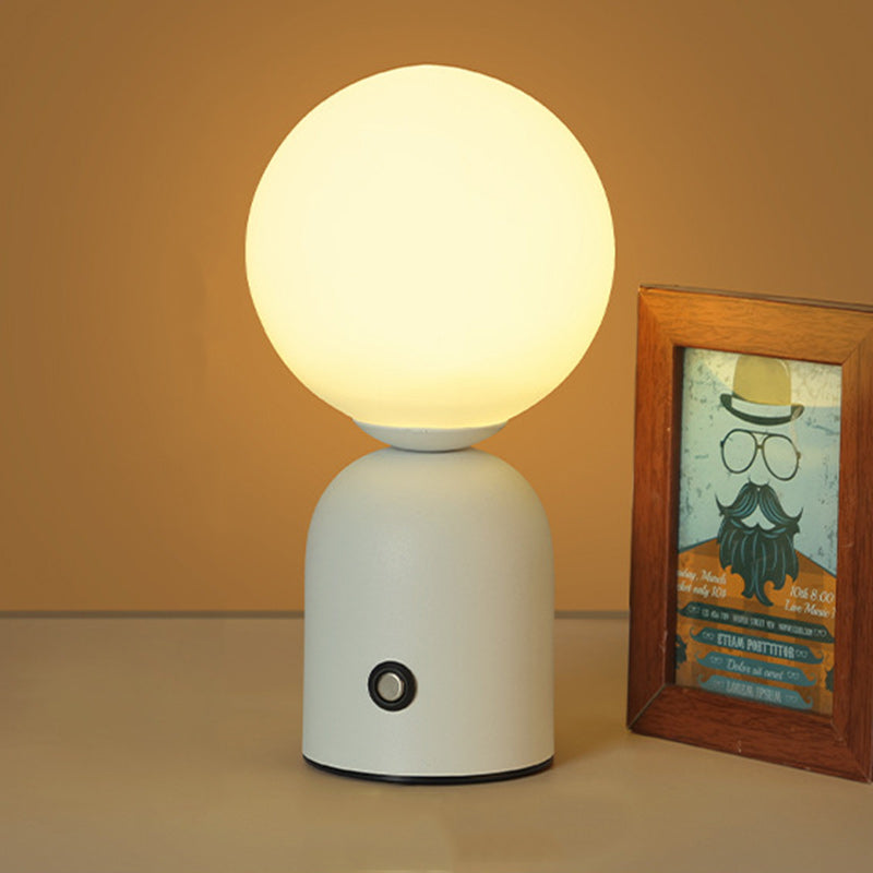 Contemporary Scandinavian Globe Iron Acrylic LED Table Lamp for Living Room, Modern Minimalist Lighting Fixture, Stylish Home Decor, Bright LED Technology, Unique Design, Energy-Efficient Table Light, Nordic Style Accent Lamp, Ideal for Bedroom or Office