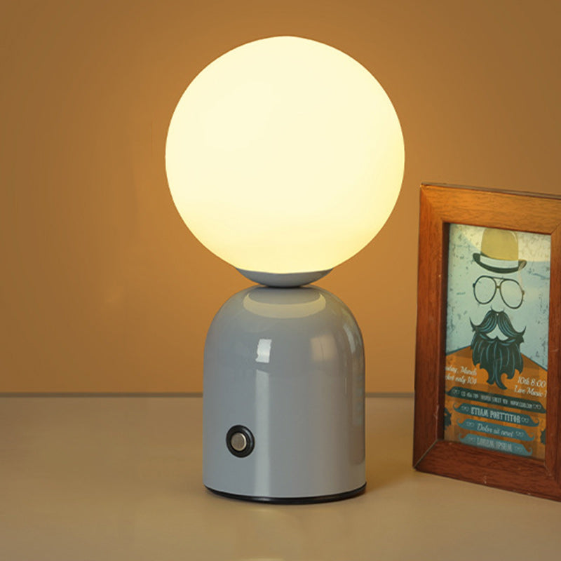 Contemporary Scandinavian Globe Iron Acrylic LED Table Lamp for Living Room, Modern Minimalist Lighting Fixture, Stylish Home Decor, Bright LED Technology, Unique Design, Energy-Efficient Table Light, Nordic Style Accent Lamp, Ideal for Bedroom or Office