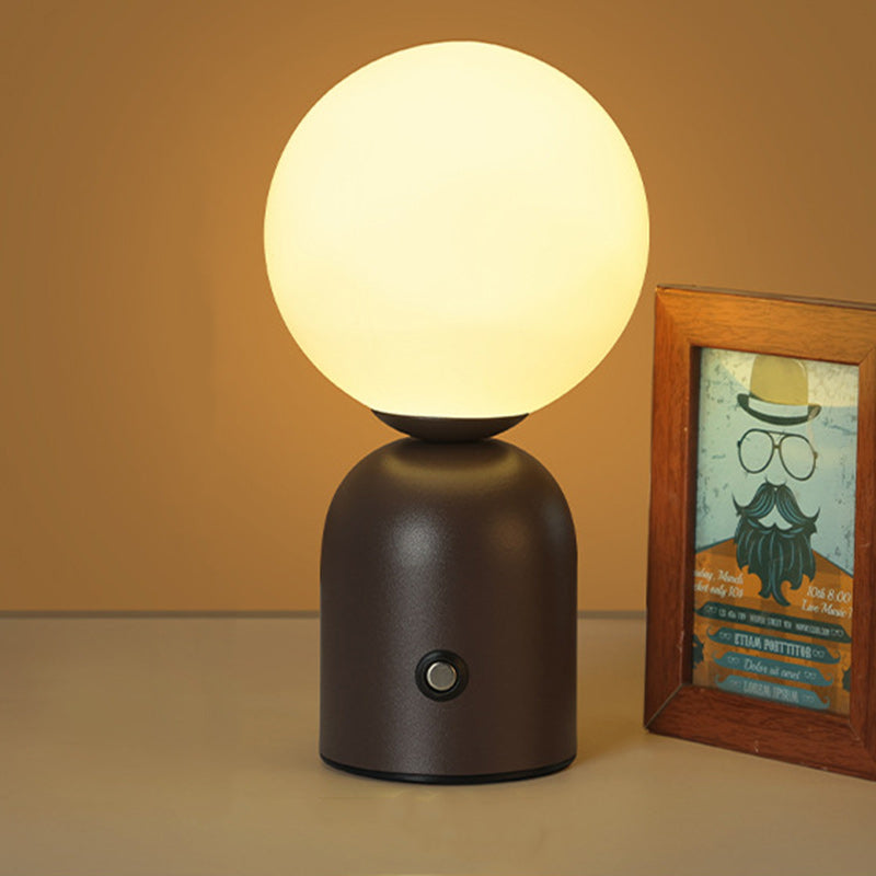 Contemporary Scandinavian Globe Iron Acrylic LED Table Lamp for Living Room, Modern Minimalist Lighting Fixture, Stylish Home Decor, Bright LED Technology, Unique Design, Energy-Efficient Table Light, Nordic Style Accent Lamp, Ideal for Bedroom or Office