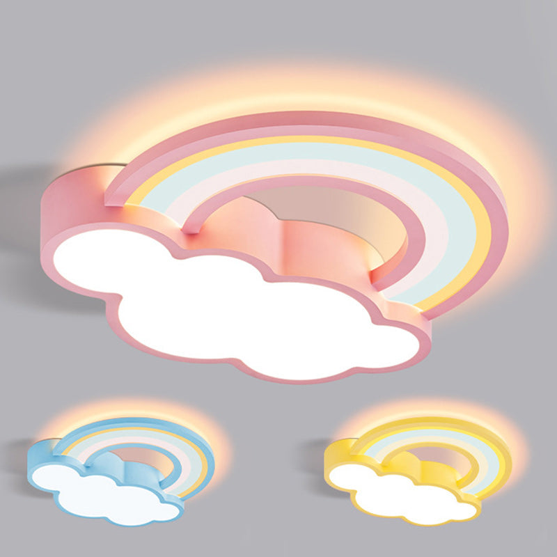 Contemporary Kids Flush Mount Ceiling Light, Iron Acrylic LED Light Fixture, Modern Flush Ceiling Lighting for Bedroom and Living Room, Stylish Flush Mount Lighting for Children’s Rooms, Energy-Efficient LED Kids Light, Decorative Flush Mount Ceiling Lamp