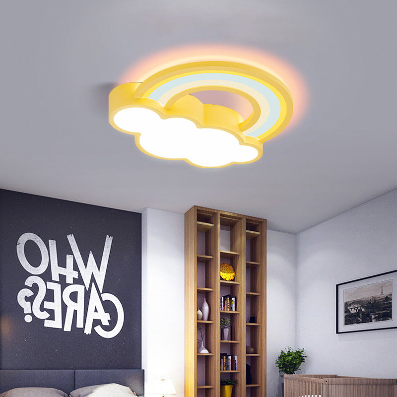 Contemporary Kids Flush Mount Ceiling Light, Iron Acrylic LED Light Fixture, Modern Flush Ceiling Lighting for Bedroom and Living Room, Stylish Flush Mount Lighting for Children’s Rooms, Energy-Efficient LED Kids Light, Decorative Flush Mount Ceiling Lamp