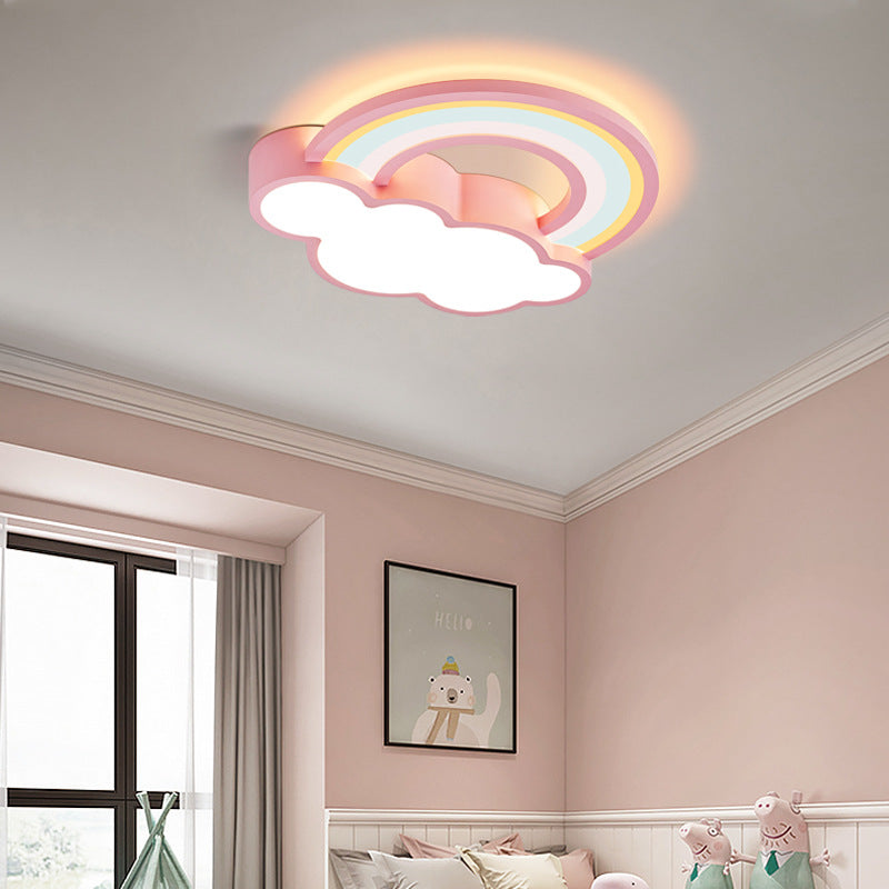 Contemporary Kids Flush Mount Ceiling Light, Iron Acrylic LED Light Fixture, Modern Flush Ceiling Lighting for Bedroom and Living Room, Stylish Flush Mount Lighting for Children’s Rooms, Energy-Efficient LED Kids Light, Decorative Flush Mount Ceiling Lamp