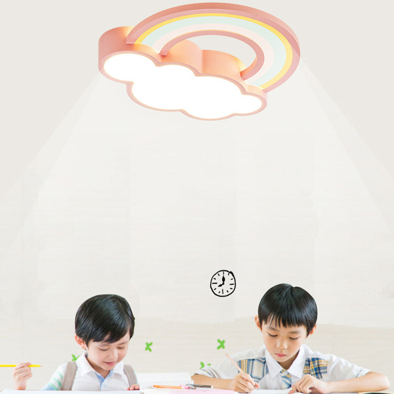 Contemporary Kids Flush Mount Ceiling Light, Iron Acrylic LED Light Fixture, Modern Flush Ceiling Lighting for Bedroom and Living Room, Stylish Flush Mount Lighting for Children’s Rooms, Energy-Efficient LED Kids Light, Decorative Flush Mount Ceiling Lamp