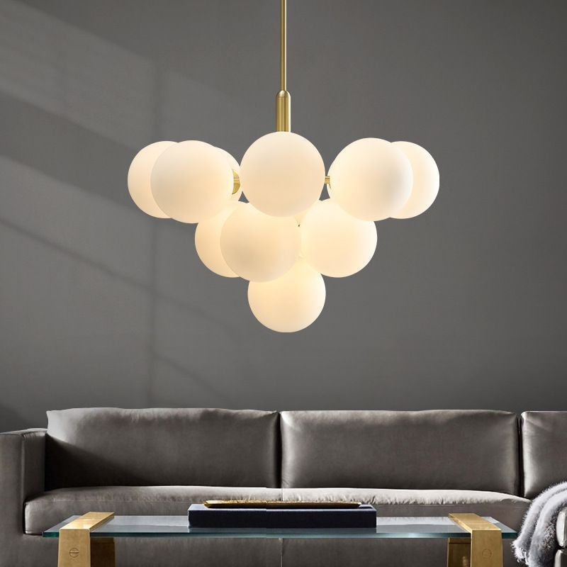 Contemporary Luxury Globe Chandelier 5/13-Light Iron Aluminum Glass for Living Room