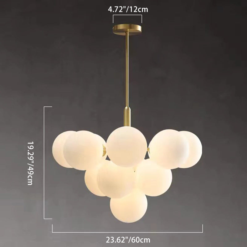 Contemporary Luxury Globe Chandelier 5/13-Light Iron Aluminum Glass for Living Room
