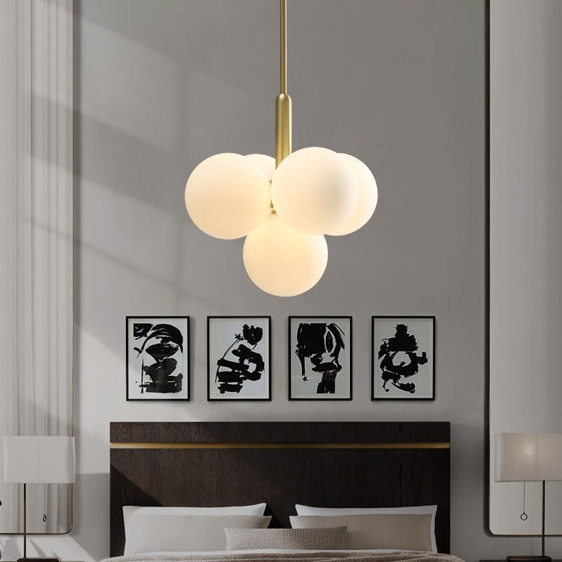 Contemporary Luxury Globe Chandelier 5/13-Light Iron Aluminum Glass for Living Room