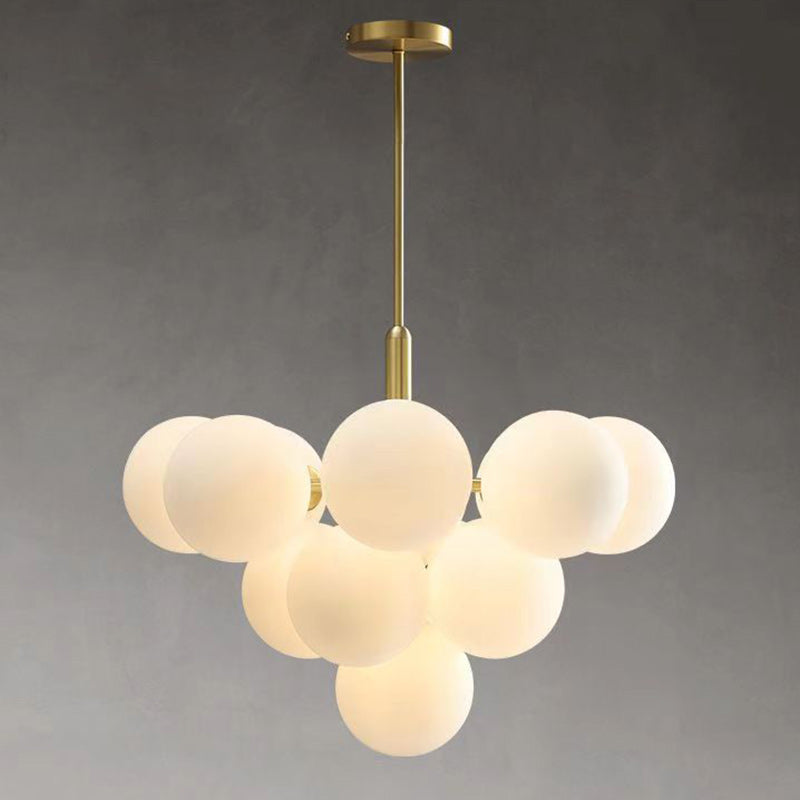 Contemporary Luxury Globe Chandelier 5/13-Light Iron Aluminum Glass for Living Room