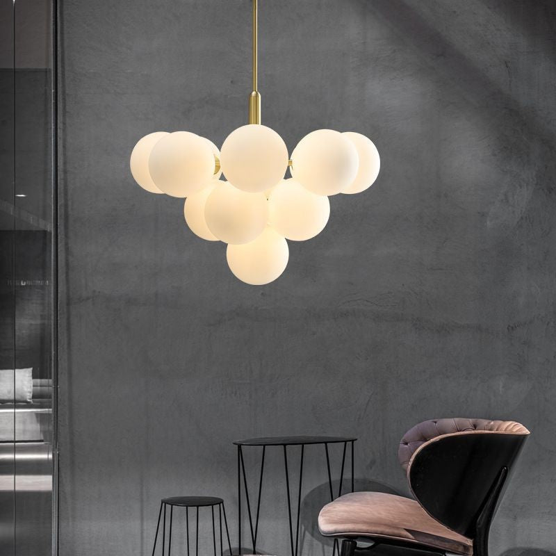 Contemporary Luxury Globe Chandelier 5/13-Light Iron Aluminum Glass for Living Room