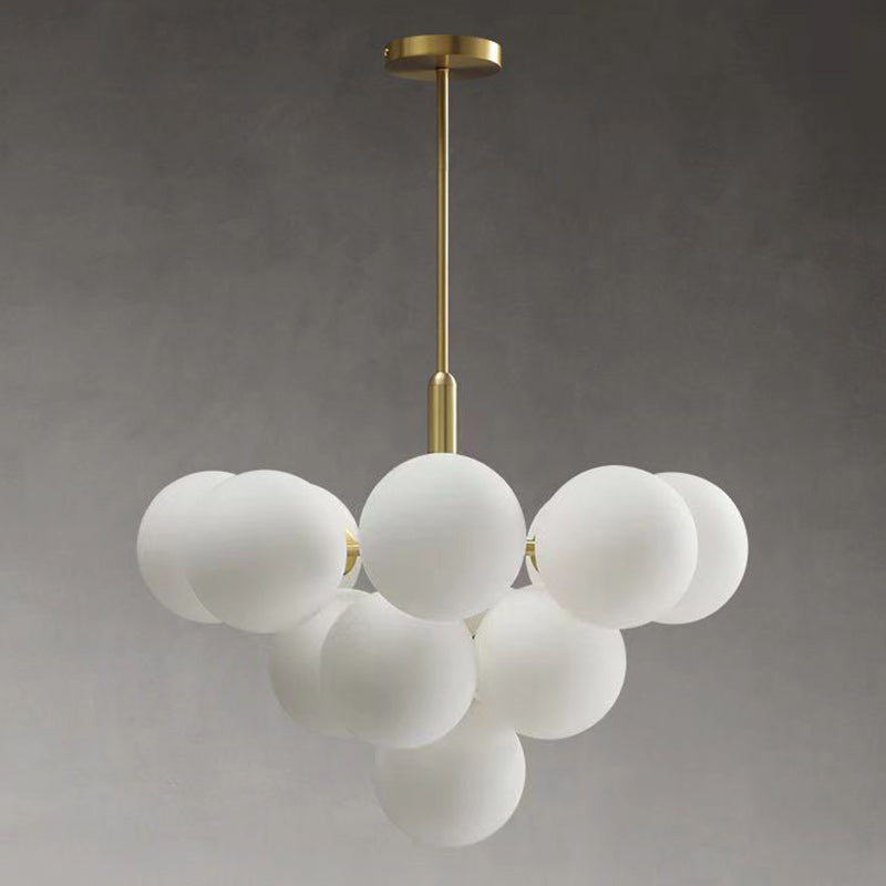 Contemporary Luxury Globe Chandelier 5/13-Light Iron Aluminum Glass for Living Room