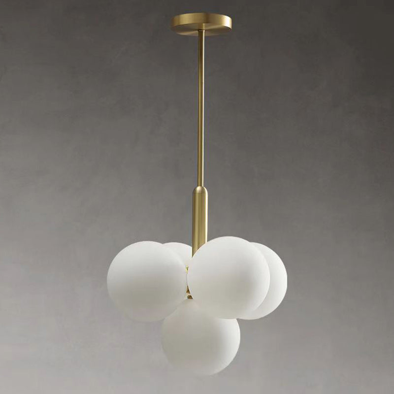 Contemporary Luxury Globe Chandelier 5/13-Light Iron Aluminum Glass for Living Room