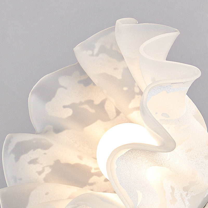 Contemporary Retro Flower Wall Sconce Lamp - 1-Light Iron Glass Fixture for Living Room Decor
