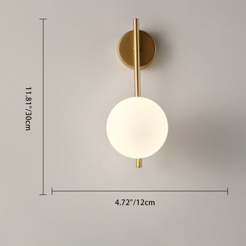 Contemporary Nordic Globe Iron Glass Wall Sconce - Modern Living Room Lamp