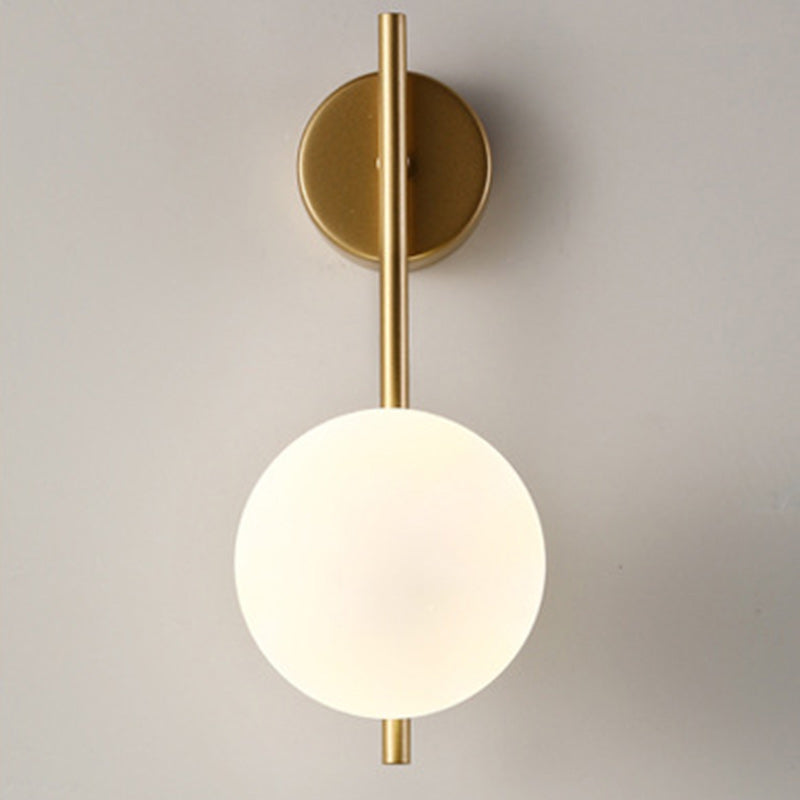 Contemporary Nordic Globe Iron Glass Wall Sconce - Modern Living Room Lamp