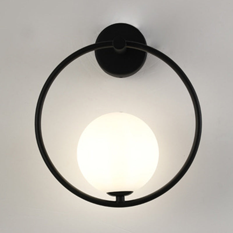 Contemporary Nordic Globe Iron Glass Wall Sconce - Modern Living Room Lamp