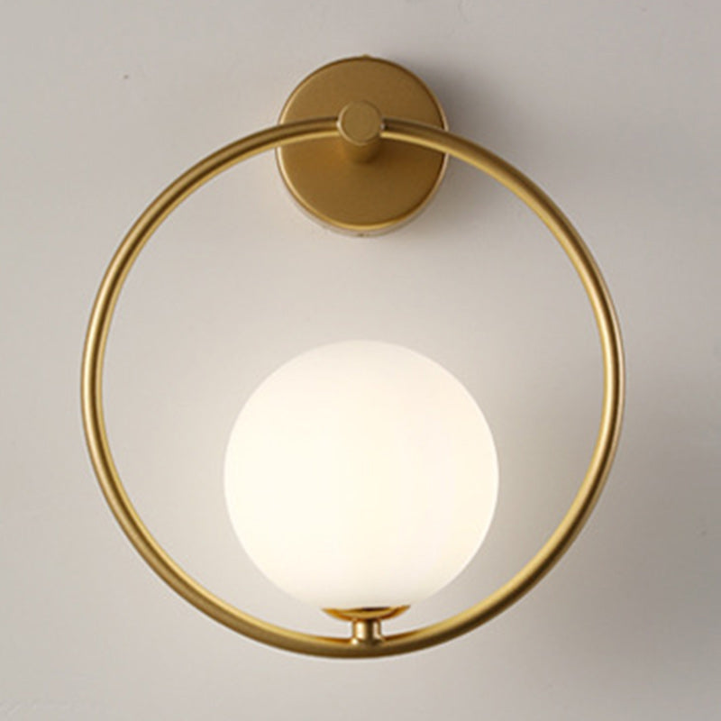 Contemporary Nordic Globe Iron Glass Wall Sconce - Modern Living Room Lamp