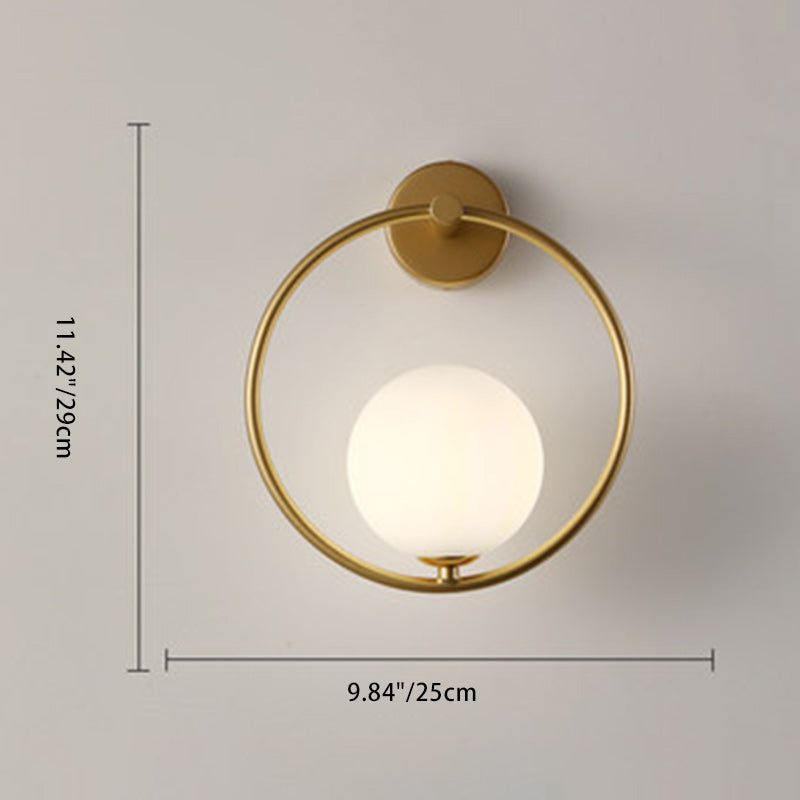 Contemporary Nordic Globe Iron Glass Wall Sconce - Modern Living Room Lamp