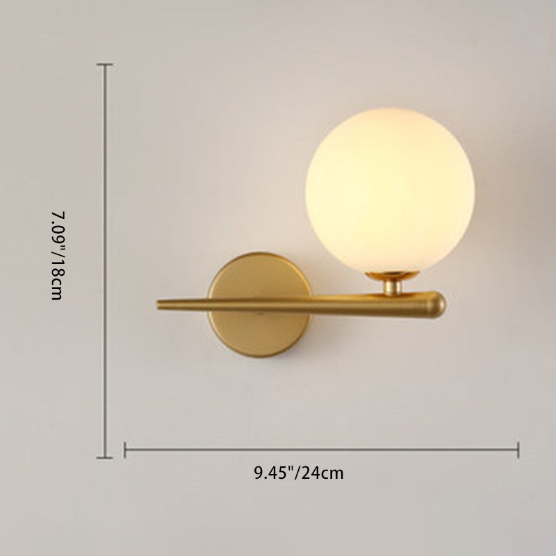 Contemporary Nordic Globe Iron Glass Wall Sconce - Modern Living Room Lamp