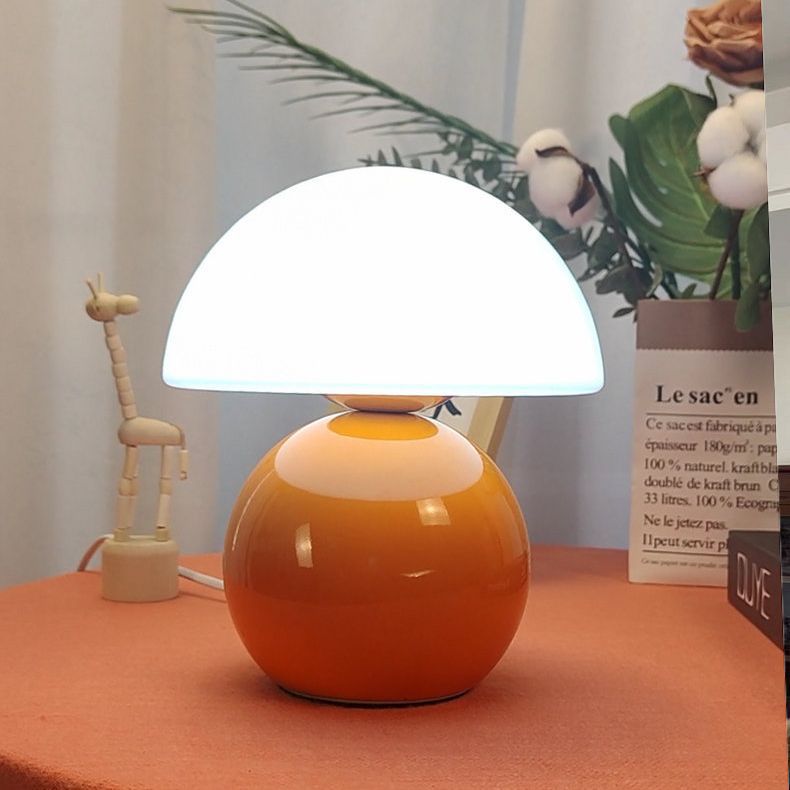 Contemporary Nordic Round Ceramic Glass Table Lamp - 1-Light for Living Room