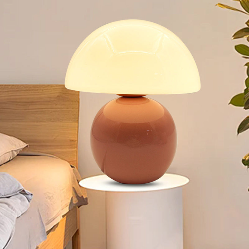Contemporary Nordic Round Ceramic Glass Table Lamp - 1-Light for Living Room