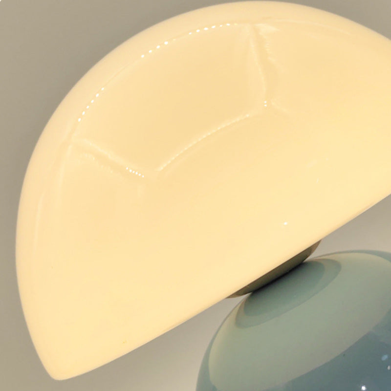 Contemporary Nordic Round Ceramic Glass Table Lamp - 1-Light for Living Room