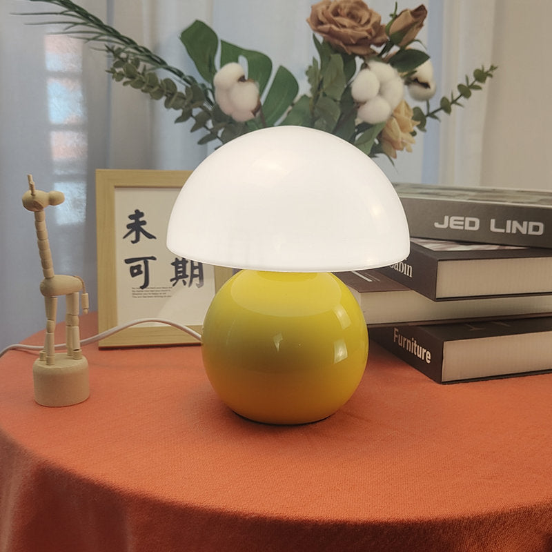 Contemporary Nordic Round Ceramic Glass Table Lamp - 1-Light for Living Room