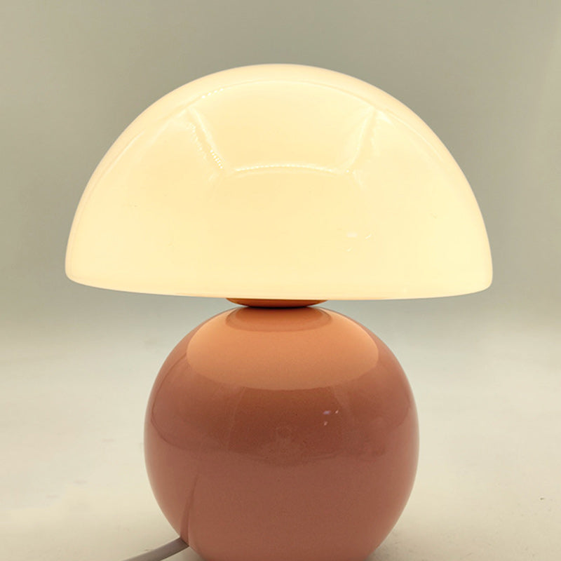 Contemporary Nordic Round Ceramic Glass 1-Light Table Lamp for Living Room, Modern Minimalist Lighting Fixture, Stylish Home Decor Lamp, Elegant Nightstand Light, Unique Accent Lighting for Interior Design, Scandinavian Design Table Lamp