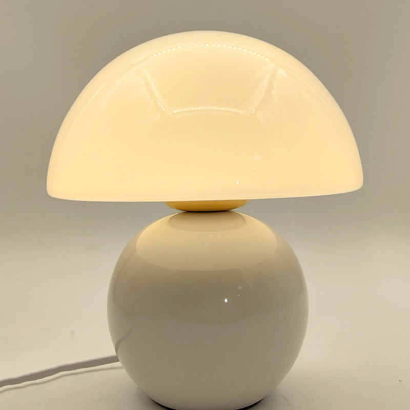 Contemporary Nordic Round Ceramic Glass 1-Light Table Lamp for Living Room, Modern Minimalist Lighting Fixture, Stylish Home Decor Lamp, Elegant Nightstand Light, Unique Accent Lighting for Interior Design, Scandinavian Design Table Lamp