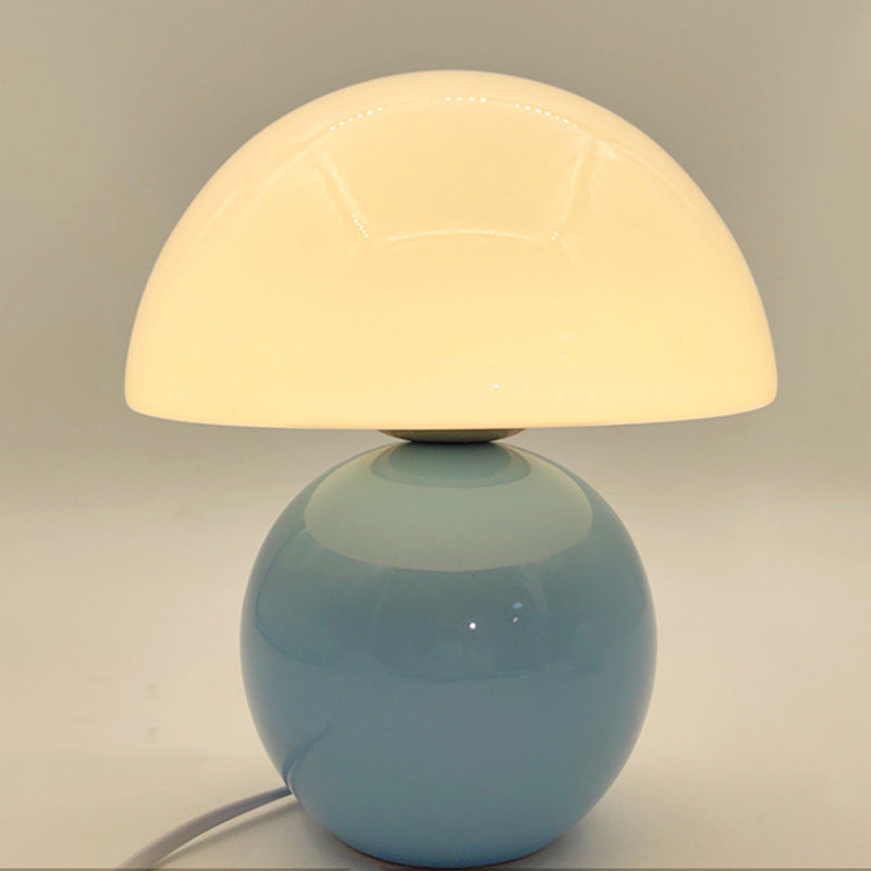 Contemporary Nordic Round Ceramic Glass Table Lamp - 1-Light for Living Room