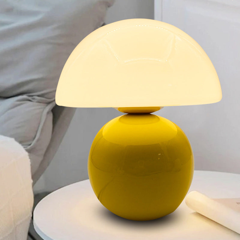 Contemporary Nordic Round Ceramic Glass 1-Light Table Lamp for Living Room, Modern Minimalist Lighting Fixture, Stylish Home Decor Lamp, Elegant Nightstand Light, Unique Accent Lighting for Interior Design, Scandinavian Design Table Lamp