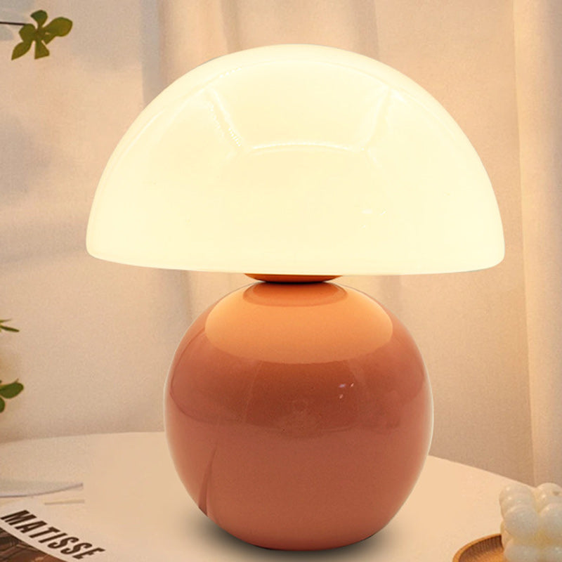 Contemporary Nordic Round Ceramic Glass Table Lamp - 1-Light for Living Room