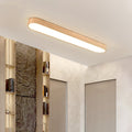 Contemporary Nordic LED Flush Mount Ceiling Light for Living Room, Rectangular Wood and Acrylic Design, Modern Interior Lighting, Stylish Home Decor.
