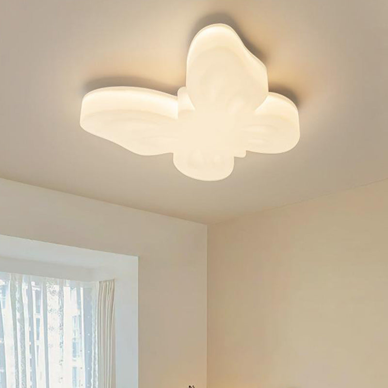 Contemporary Nordic Butterfly Iron Plastic LED Kids Semi-Flush Mount Ceiling Light Living Room Bedroom Modern Lighting Fixtures Childrens Room Decor Stylish Illumination Energy Efficient Design Playful Ceiling Light Fixture Home Decor Lighting for Kids