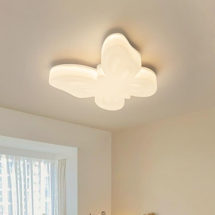 Contemporary Nordic Butterfly Iron Plastic LED Kids Semi-Flush Mount Ceiling Light Living Room Bedroom Modern Lighting Fixtures Childrens Room Decor Stylish Illumination Energy Efficient Design Playful Ceiling Light Fixture Home Decor Lighting for Kids