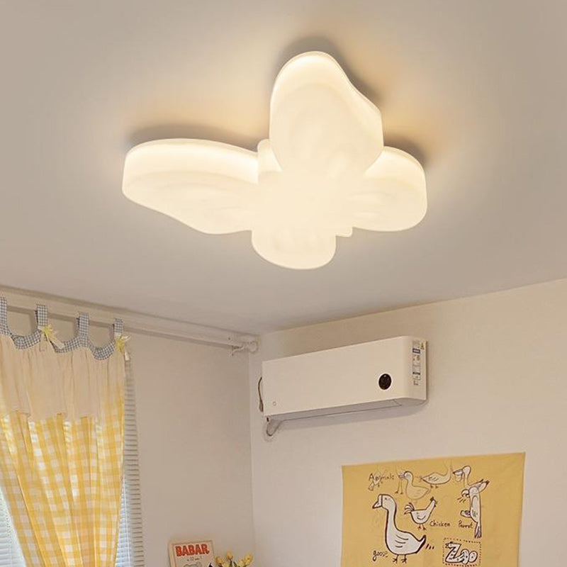 Contemporary Nordic Butterfly Iron Plastic LED Kids Semi-Flush Mount Ceiling Light Living Room Bedroom Modern Lighting Fixtures Childrens Room Decor Stylish Illumination Energy Efficient Design Playful Ceiling Light Fixture Home Decor Lighting for Kids