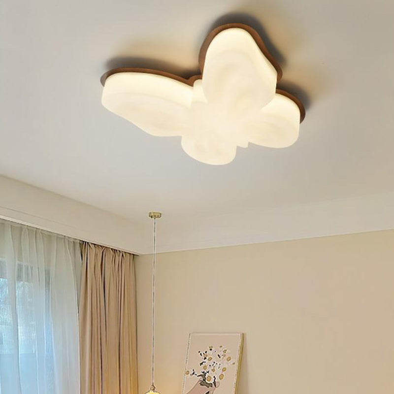 Contemporary Nordic Butterfly Iron Plastic LED Kids Semi-Flush Mount Ceiling Light Living Room Bedroom Modern Lighting Fixtures Childrens Room Decor Stylish Illumination Energy Efficient Design Playful Ceiling Light Fixture Home Decor Lighting for Kids