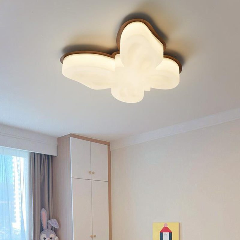 Contemporary Nordic Butterfly Iron Plastic LED Kids Semi-Flush Mount Ceiling Light Living Room Bedroom Modern Lighting Fixtures Childrens Room Decor Stylish Illumination Energy Efficient Design Playful Ceiling Light Fixture Home Decor Lighting for Kids