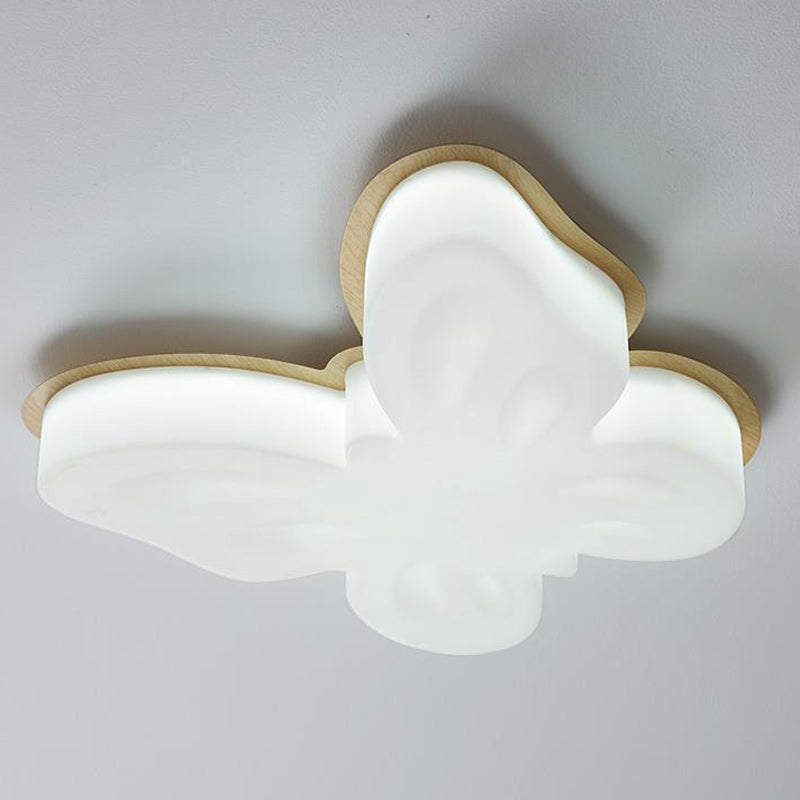 Contemporary Nordic Butterfly Iron Plastic LED Kids Semi-Flush Mount Ceiling Light Living Room Bedroom Modern Lighting Fixtures Childrens Room Decor Stylish Illumination Energy Efficient Design Playful Ceiling Light Fixture Home Decor Lighting for Kids