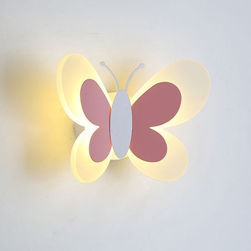 Contemporary Butterfly Iron Glass LED Kids Wall Sconce Lamp for Living Room, Modern Decorative Lighting Fixture, Unique Butterfly Design, Nursery Wall Light, Eco-Friendly LED Wall Lamp, Kids Room Decor, Stylish Butterfly Wall Sconce, Illumination for Chil
