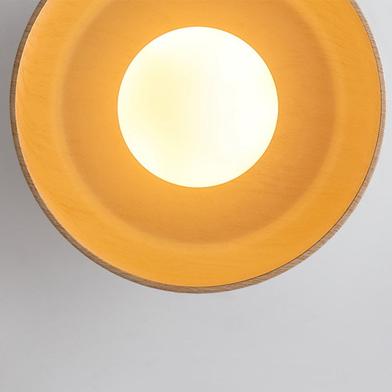 Contemporary Nordic Round Iron Glass 1-Light Semi-Flush Mount Ceiling Light