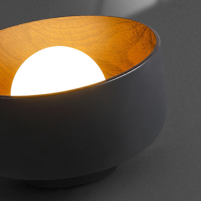 Contemporary Nordic Round Iron Glass 1-Light Semi-Flush Mount Ceiling Light
