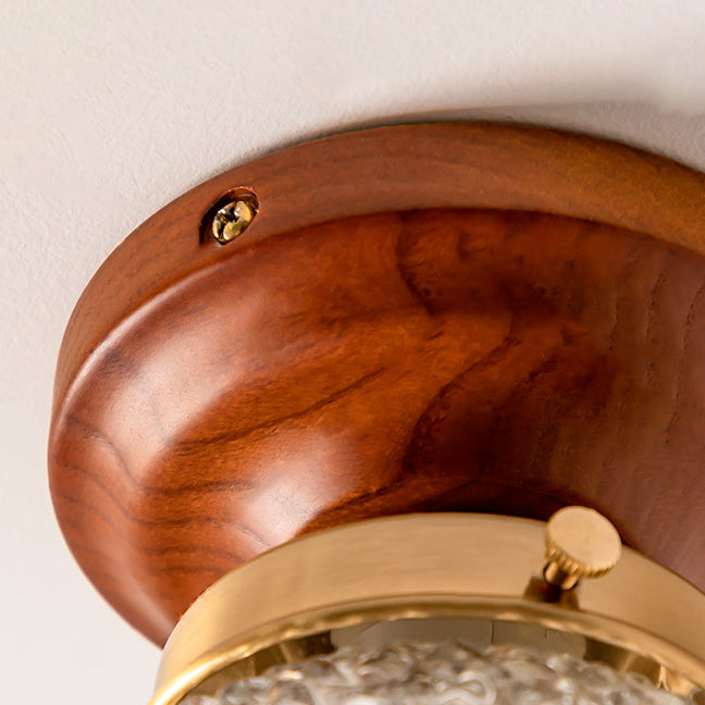 Vintage Globe Semi-Flush Mount Ceiling Light - 1-Light for Living Room Decor