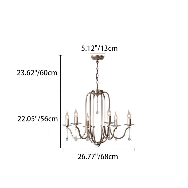 Traditional French Candlestick Iron Crystal Chandelier 6/9-Light for Living Room

Elevate your living space with this stunning traditional French candlestick chandelier. Crafted from durable iron and adorned with elegant crystal accents, this 6/9-light fi