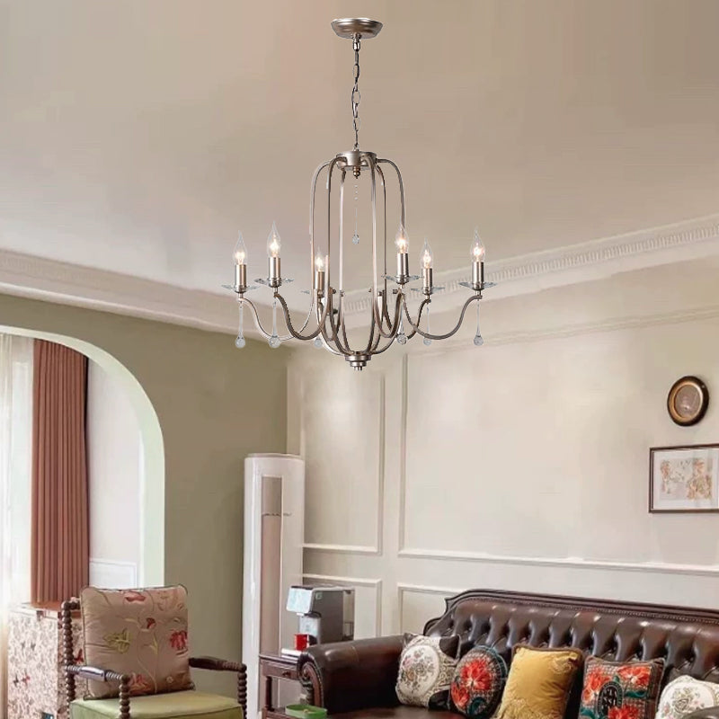 Traditional French Candlestick Iron Crystal Chandelier 6/9-Light for Living Room

Elevate your living space with this stunning traditional French candlestick chandelier. Crafted from durable iron and adorned with elegant crystal accents, this 6/9-light fi