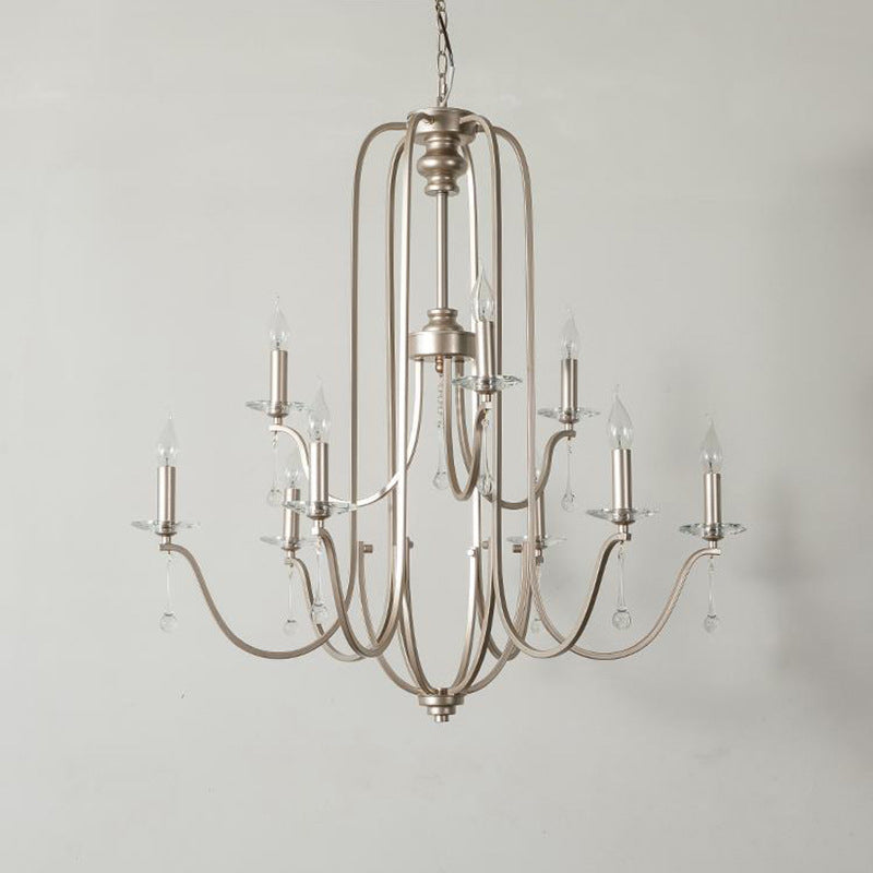 Traditional French Candlestick Iron Crystal Chandelier 6/9-Light for Living Room

Elevate your living space with this stunning traditional French candlestick chandelier. Crafted from durable iron and adorned with elegant crystal accents, this 6/9-light fi