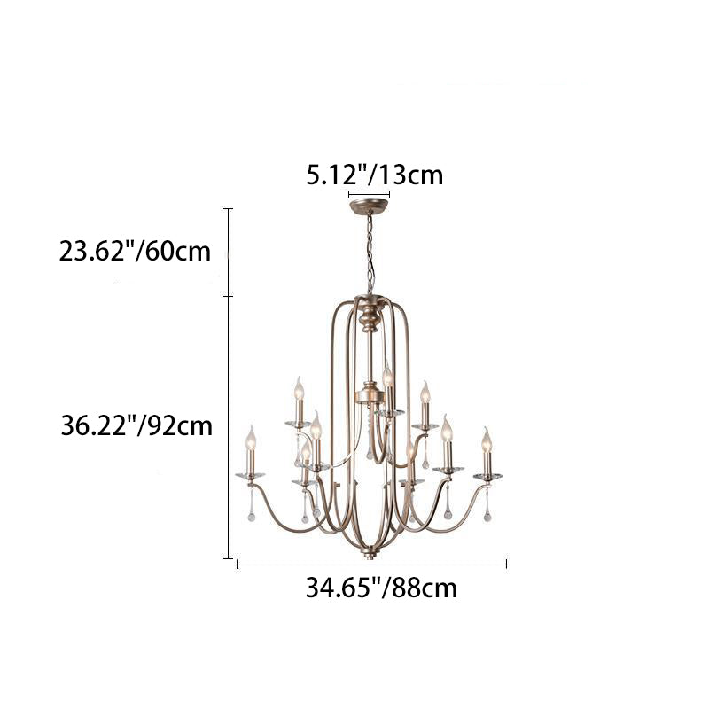 Traditional French Candlestick Iron Crystal Chandelier 6/9-Light for Living Room

Elevate your living space with this stunning traditional French candlestick chandelier. Crafted from durable iron and adorned with elegant crystal accents, this 6/9-light fi